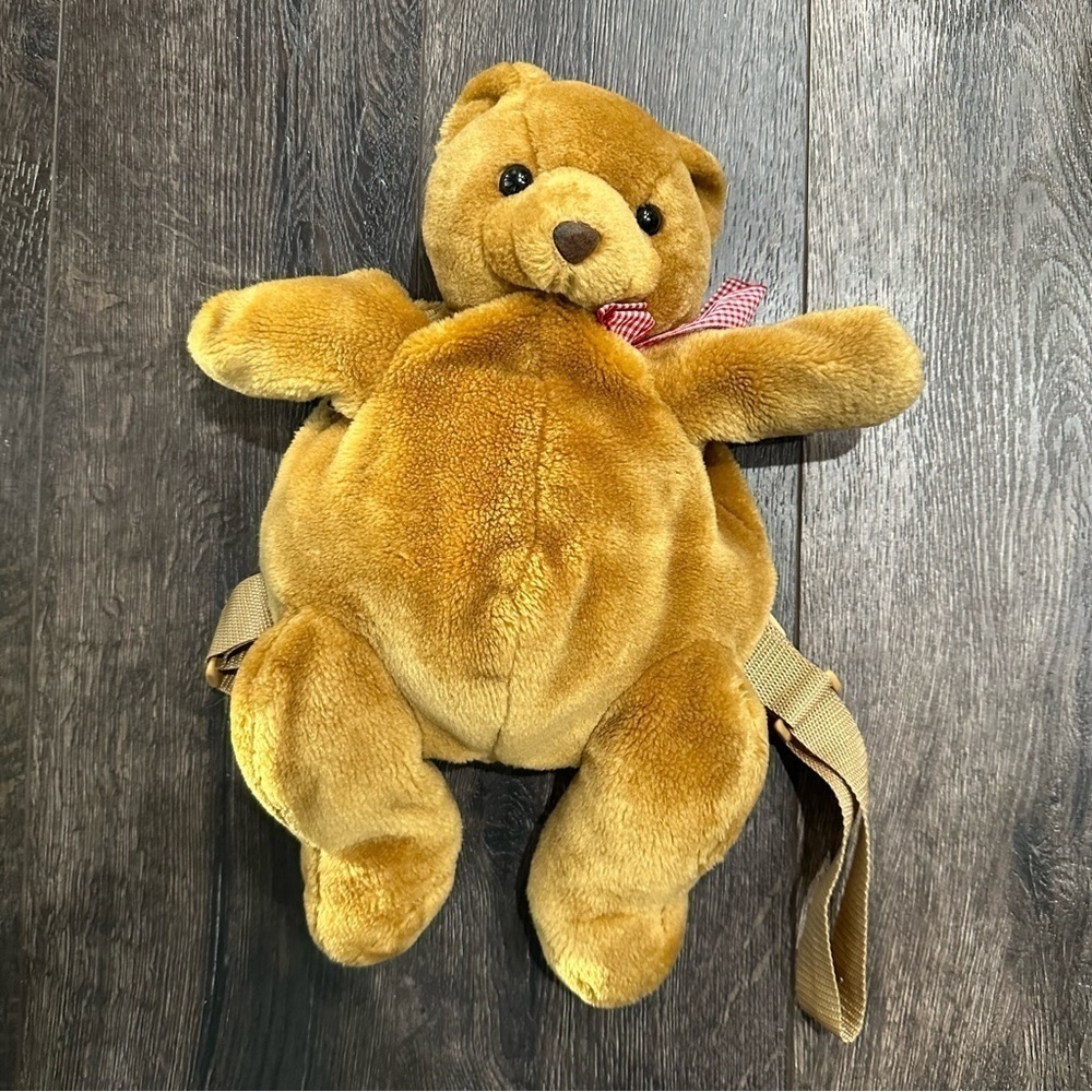 Kidcore 90s teddy bear backpack streetwesr zipper pouch
